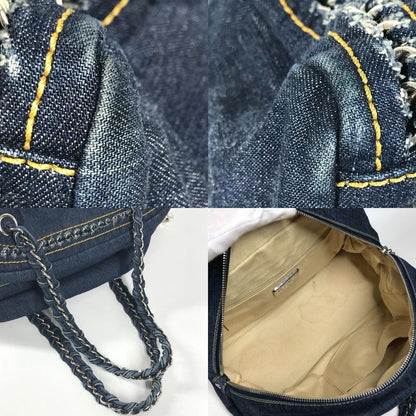 Chanel Shoulder Bag CC Coco Mark Chain Logo W Chain Denim Blue