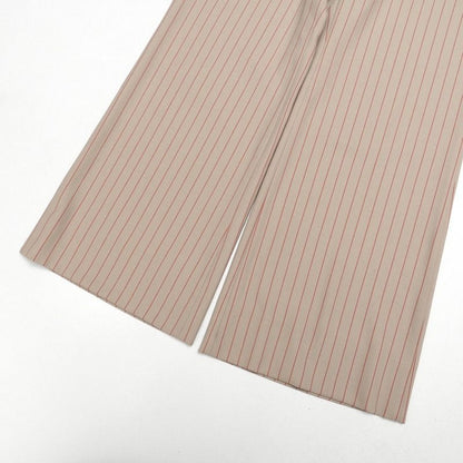 Chanel Pants Size 40 Striped Pattern CC Logo Coco Mark Button Made In Italy