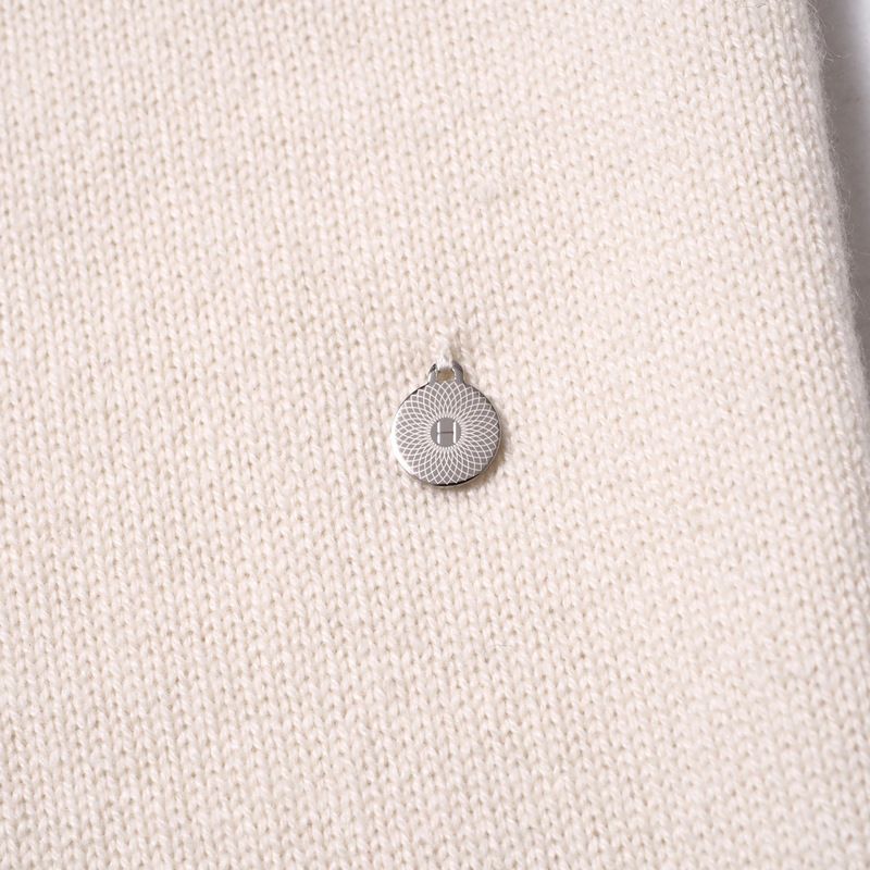 Hermes Dress Size 34 Total Cashmere Knit Dress Tunic H Logo Decoration Made In