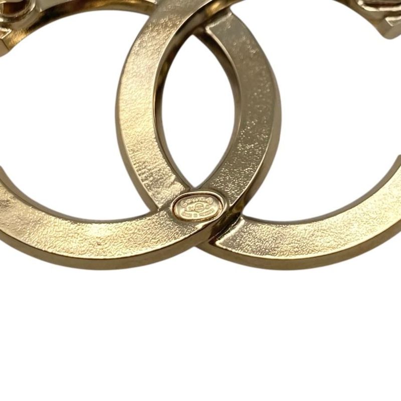 Chanel Brooch Coco Mark Abc335 A24c Square Rhinestone Gold Black Chanel