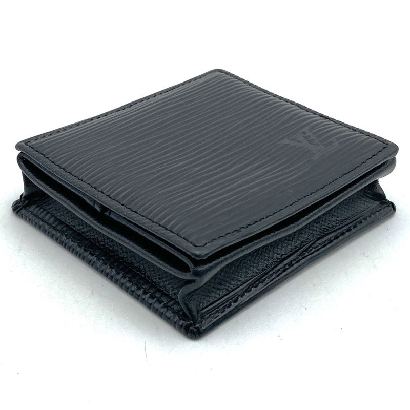 Louis Vuitton Epi Porte Monet Boite Coin Case Wallet Noir Black Ladies Men