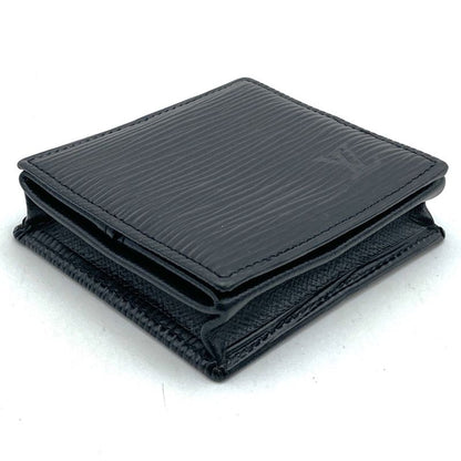 Louis Vuitton Epi Porte Monet Boite Coin Case Wallet Noir Black Ladies Men