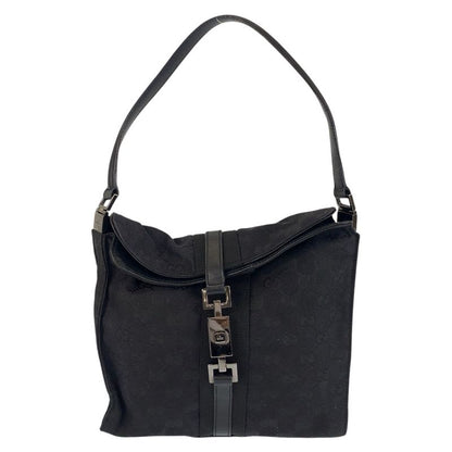 Gucci Jackie Black GG Canvas/leather 001 3734 Shoulder Bag Women 504838