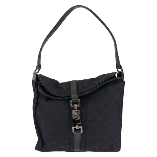 Gucci Jackie Black GG Canvas/leather 001 3734 Shoulder Bag Women 504838