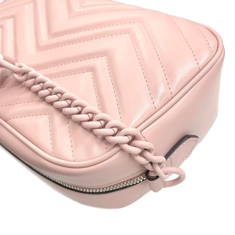 Gucci GG Marmont Quilted Small Chain Shoulder Bag Leather Pink 447632 90298102