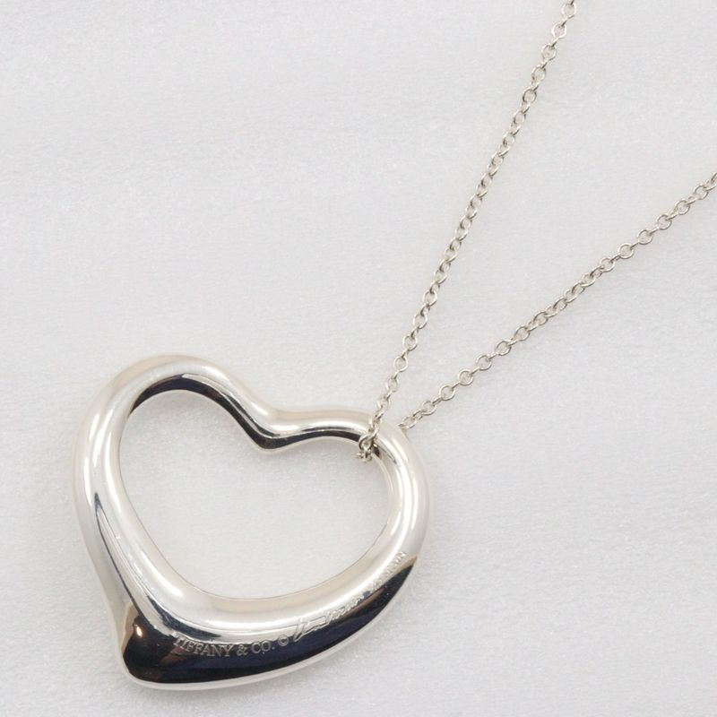 Tiffany & Co Open Heart Large Elsa Peretti 925 Silver Ladies 20.0g Necklace