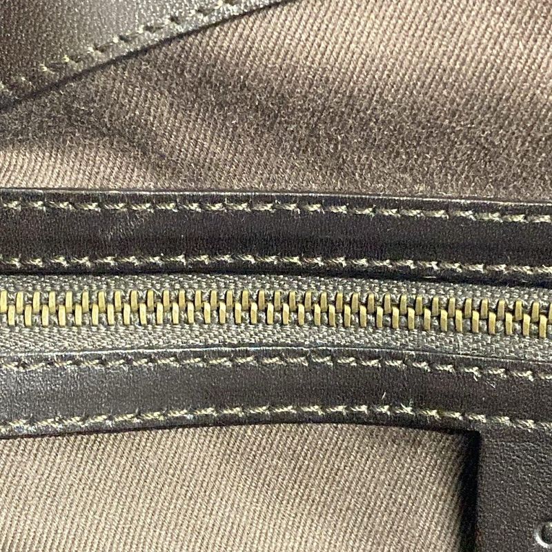 Gucci Tote Bag GG Pattern 109141 Beige And Dark Brown Leather