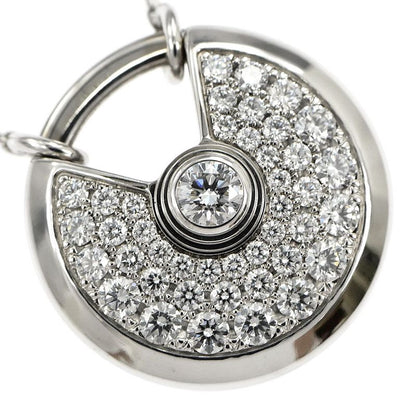 Cartier Necklace Amulet De Cartier 750wg 18K White Gold Diamond Jewelry-