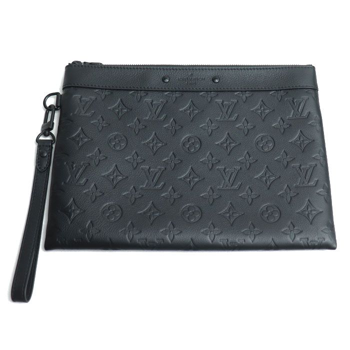 Louis Vuitton Pochette To Go Clutch Bag Monogram Shadow Black M81570 IC Chip