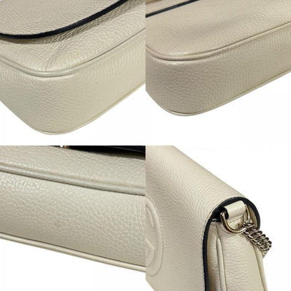 Gucci Soho Shoulder Bag Leather 536224 White Ladies Gucci  Gucci
