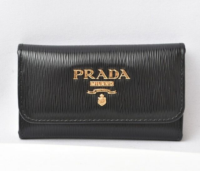 Prada Key Case Key Holder Prada 6 Rings 1pg222 Vitello MOVE Shape Push Leather