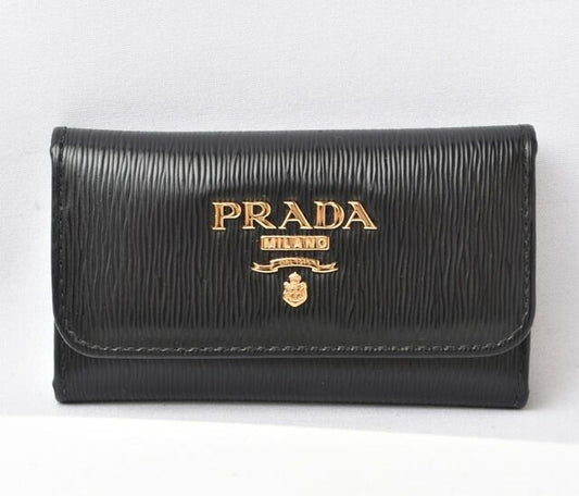 Prada Key Case Key Holder Prada 6 Rings 1pg222 Vitello MOVE Shape Push Leather