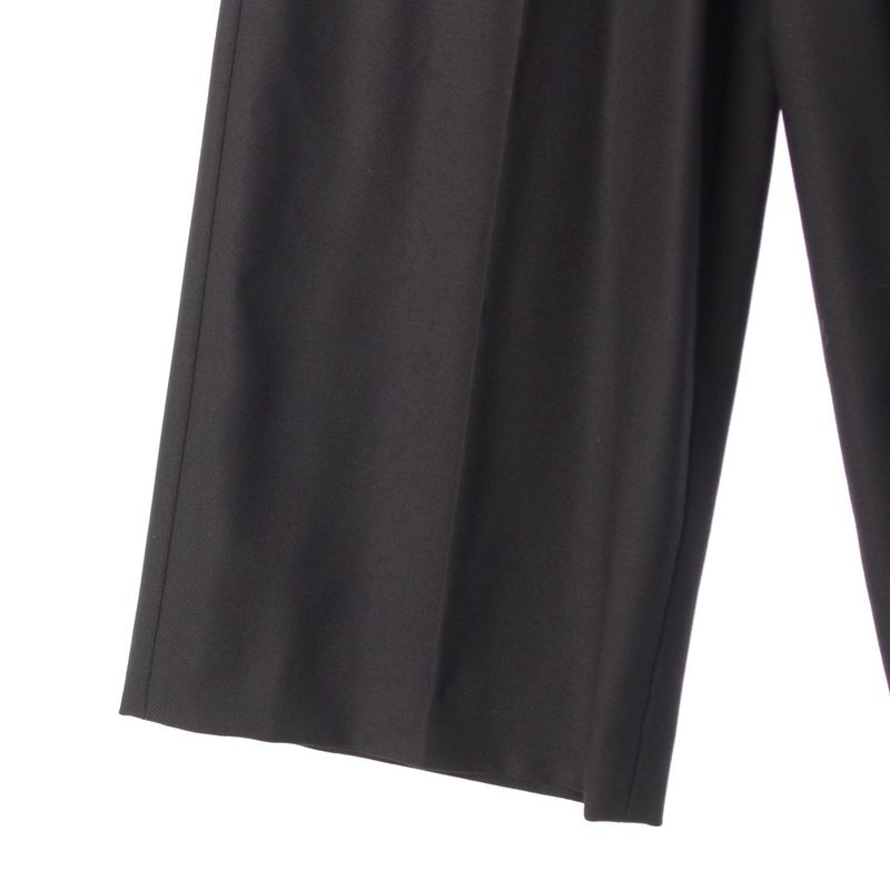 Celine 24 Taillat Pants Wool Tuck Wide Slacks Pants Bottoms 2p625778q Black 36