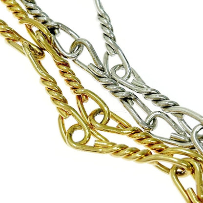 Christian Dior Metal Twisted Chain Long Necklace Gold Silver 346774 Necklace