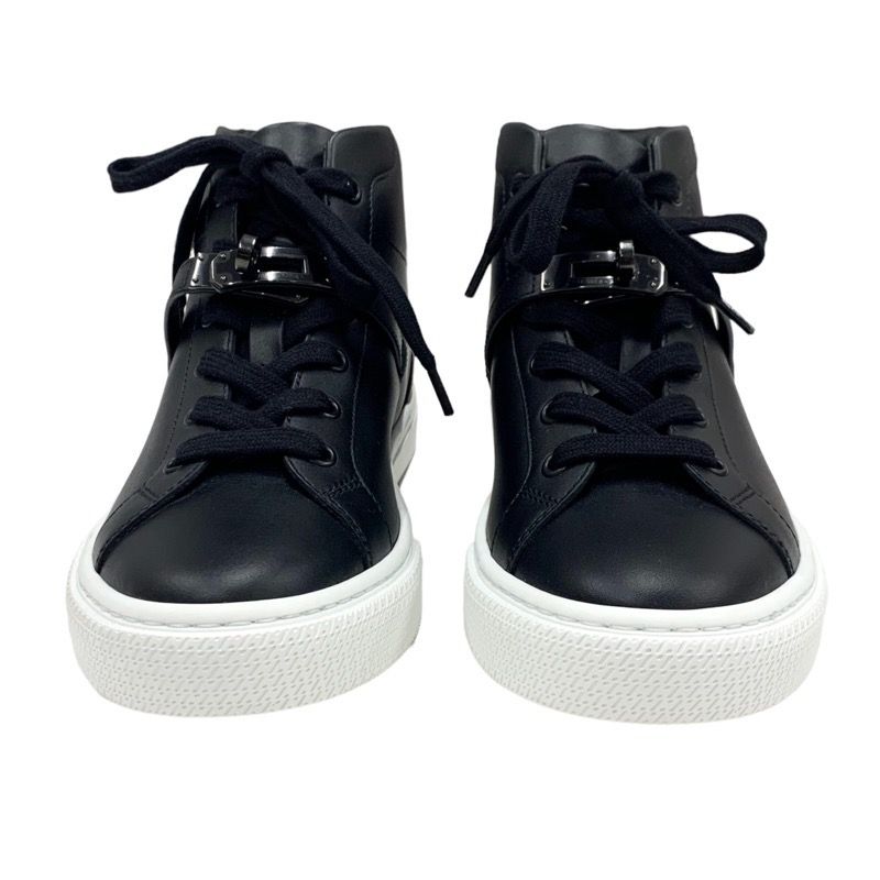 Hermes Daydream Sneakers Shoes Leather Black Kelly Hardware High Cut Sneakers