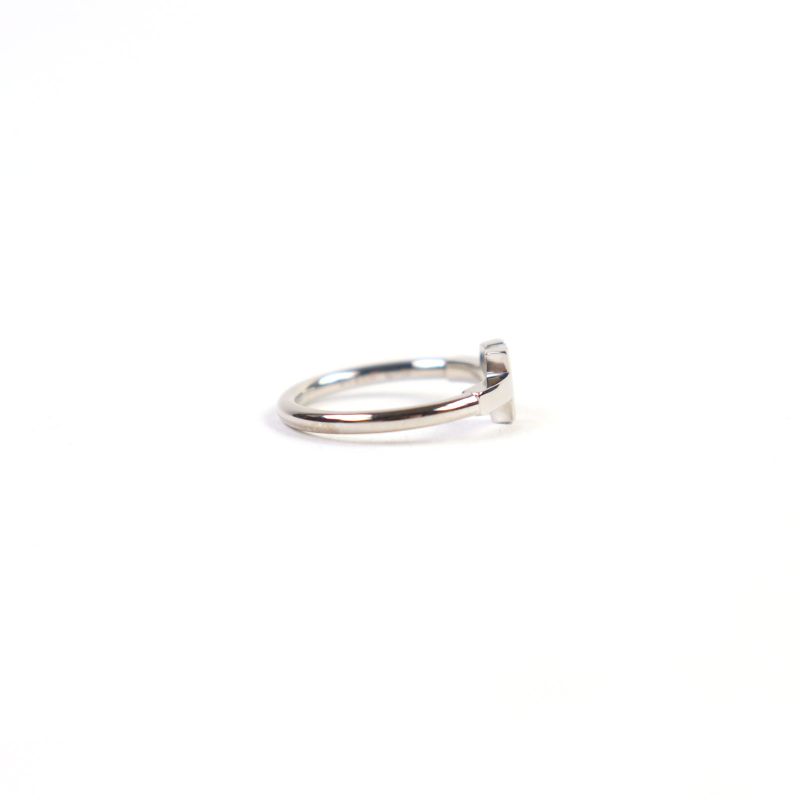 Tiffany & Co T-wire Ring 18K White Gold Accessory Ring Silver Size 7 Equivalent