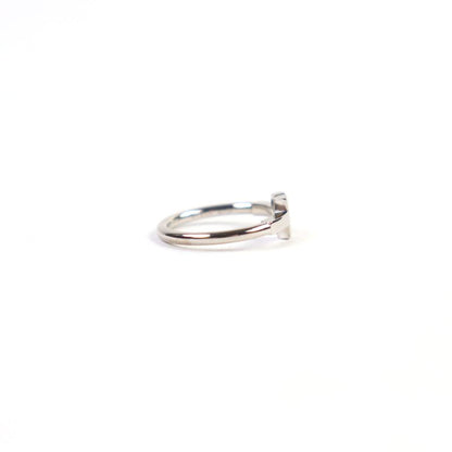 Tiffany & Co T-wire Ring 18K White Gold Accessory Ring Silver Size 7 Equivalent