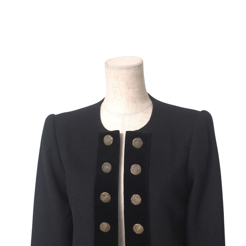YVES Saint Laurent Yves Saint Laurent Vintage Jacket Size S No Collar Jacket