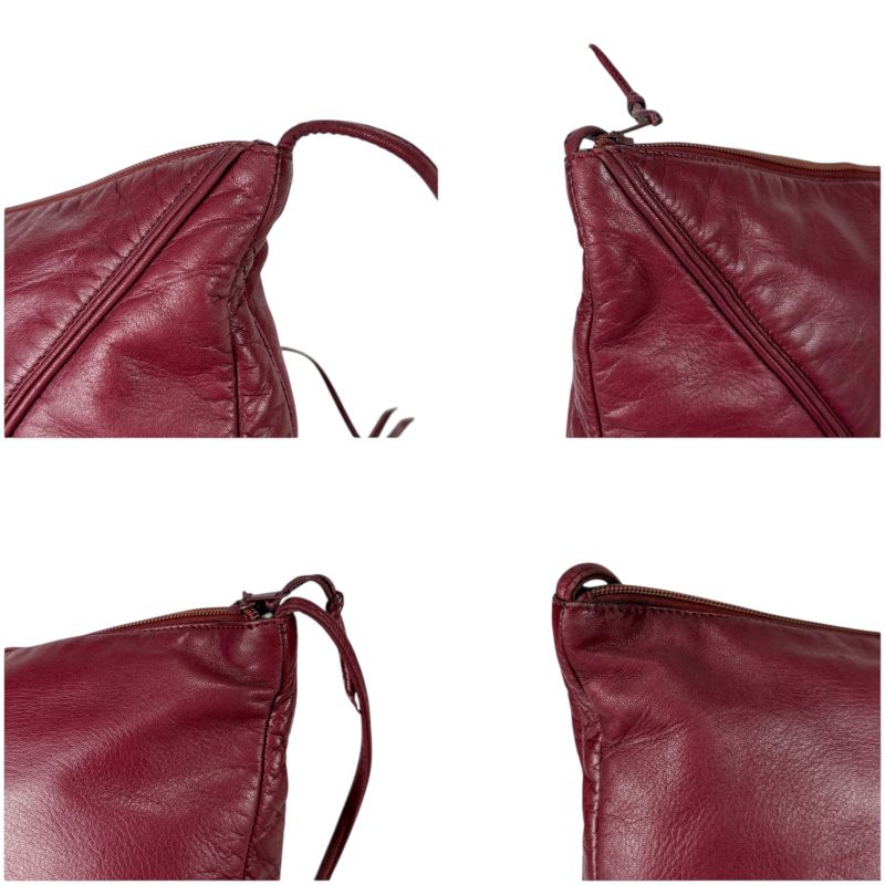 Loewe Mini Shoulder Bag Pochette Anagram Logo Red Bordeaux Nappaleather