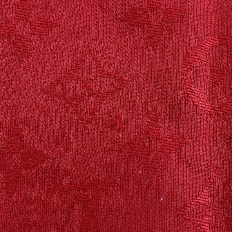 Louis Vuitton Shawl Monogram Large Scarf M72237 Silk And Wool Red Women's Stole