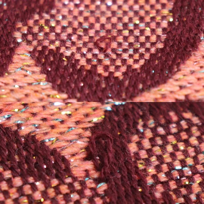 Gucci GG Wool Lame Jacquard Scarf Logo Scarf Pink Burgundy 598993 3gc15 Women