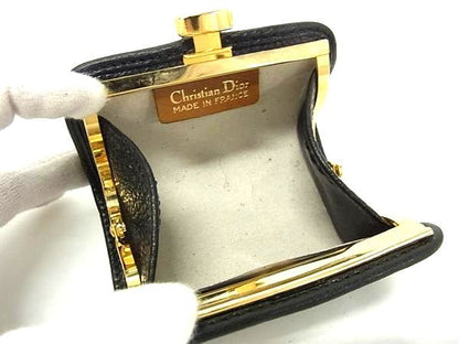 Christian Dior Christian Dior Leather Coin Case Coin Purse Coin Purse Black
