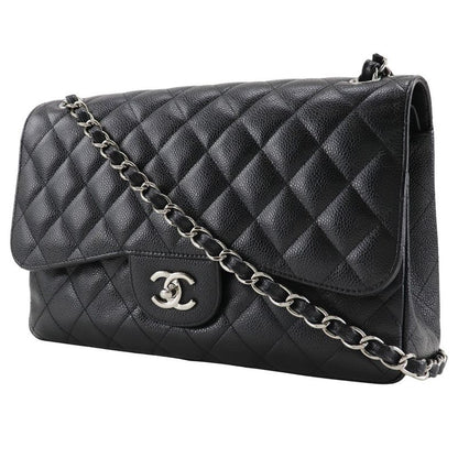 Chanel Deca Matelasse 30 Chain Shoulder Double Flap A58600 Caviar Skin Black