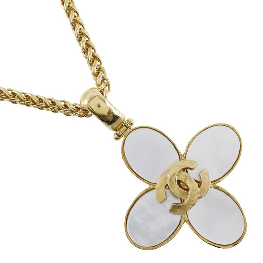 Chanel Coco Mark Flower Vintage Gold Plated And Shell 95A Ladies 108g Necklace