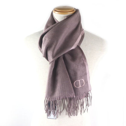 DIOR Homme 93c0015dh001 100% Silk CD Logo Embroidery Fringe Scarf Rose Violet