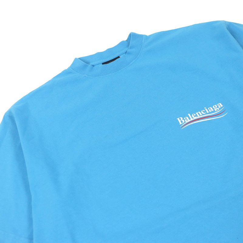 Balenciaga 23SS 641675 100% Cotton Campaign Logo Damaged Oversized Short Sleeve