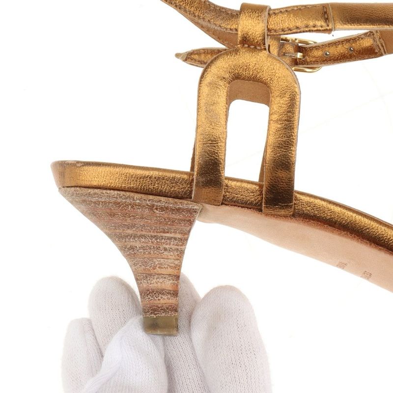 Hermes Leather Belt Sandals Women's 36 Gold Made In Italy