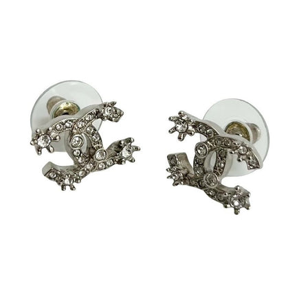 Chanel Coco Mark Motif Metal Rhinestone Earrings 23FP
