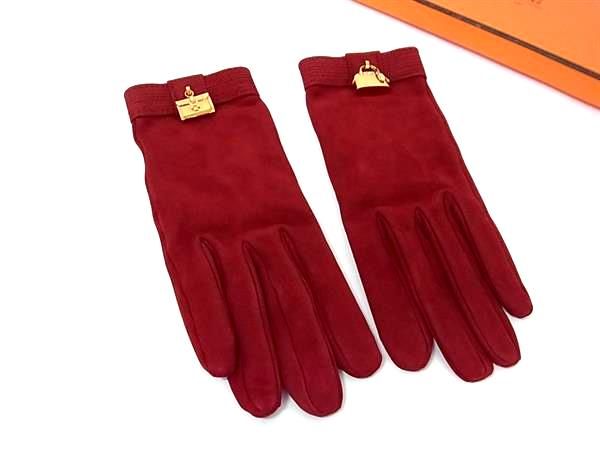 Hermes Bolide Gigier Gloves Women's Red Fj2942