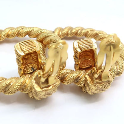 Chanel Earring GP Hoop Ring 25 2738 Vintage Large Removable 2WAY Chanel