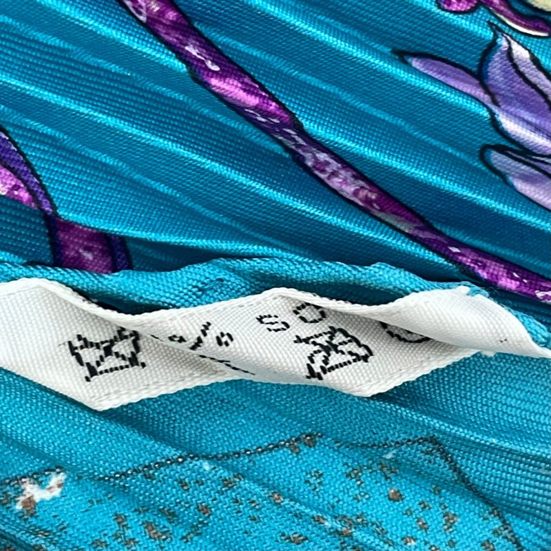 Hermes Scarf Silk Pleated Oriental And Western Jewel Multicolor With Box