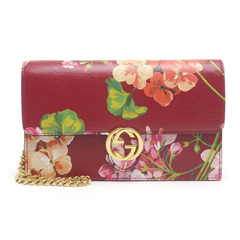 Gucci GG Blooms Chain Wallet 409340 Long Wallet Women