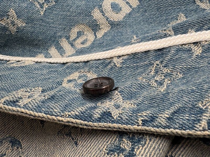 2254 Louis Vuitton Baseball Shirt Hdd92wall Monogram Denim Short Sleeve S Size