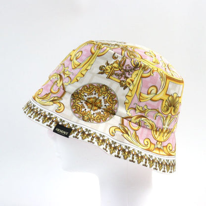 Fendace Fxq698 Silk Fendi Versace Reversible FF Logo Allover Hat With Logo