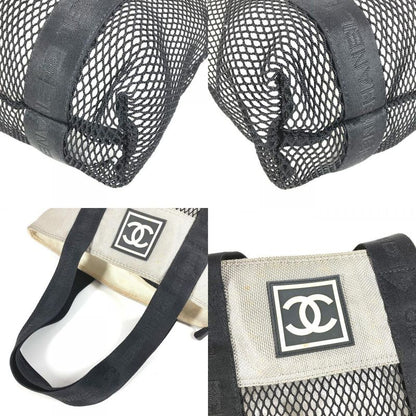Chanel Shoulder Bag CC Coco Logo Mesh Nylon Black