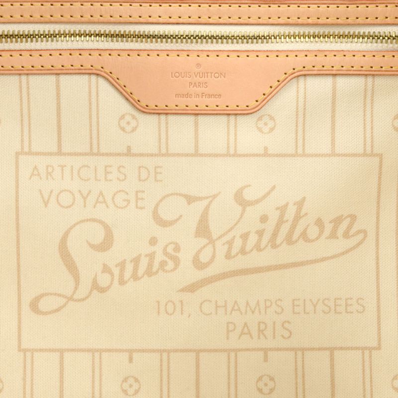 Louis Vuitton Neverfull MM Tote Bag Damier Azure N51107 White Sp4079 Women