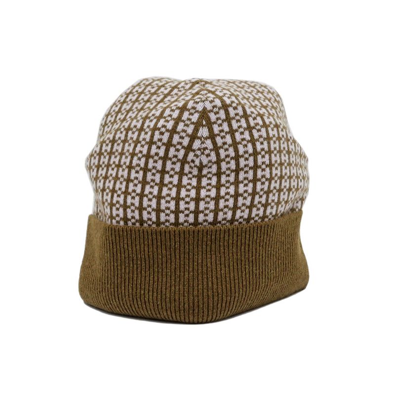 Hermes Knit Hat Beanie Brown Pink M Size Cashmere Hat Cap Women's
