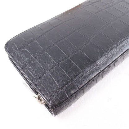 Saint Laurent Paris Round Zipper Shape Push 328558 Cs33e Calf Black Men's Long