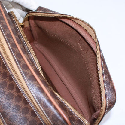 Celine Macadam Leather X PVC Brown Shoulder Bag Gold