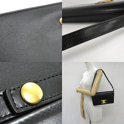 Celine Trapeze Triomphe Bag 199283bf438no Leather Black Gold Hardware