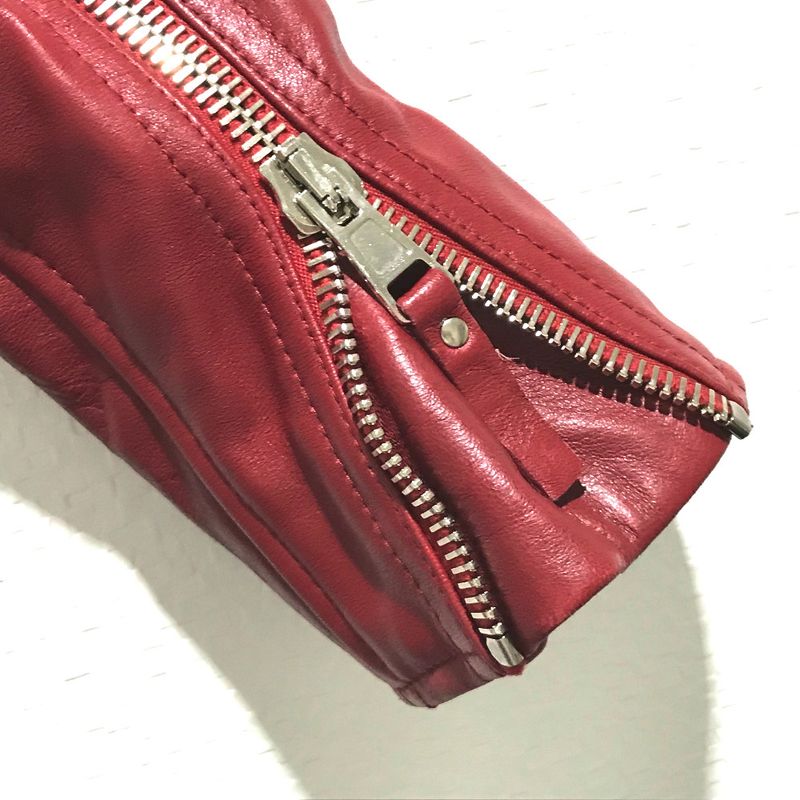 Balenciaga Riders Jacket Women's Jacket 256302 Leather Red