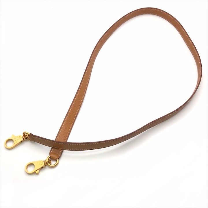 Hermes Leather Kelly Bag Shoulder Strap Brown