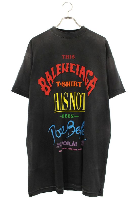 Balenciaga 24AW 787349 Tqvw4 Front Logo Print T-shirt Men 1