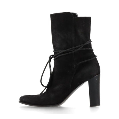 Hermes Suede Boots Women's 36 Semelle CUIR Black Made In Italy