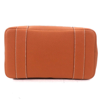 Hermes Garden Party Pocket Vertical Toile Military/negonda Serie Button Tote