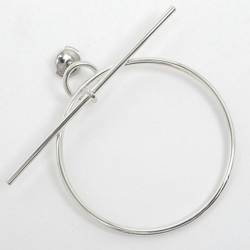 Hermes Earrings Loop MM Pair Ag925 SV Silver Jewelry Accessories Small